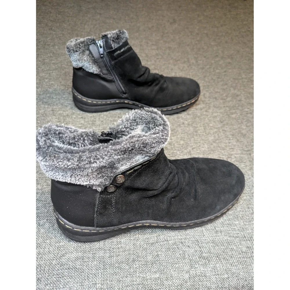 Baretraps Acelyn Faux Fur Cold Weather Ankle Boots Size 11M black Zip Up Shoes